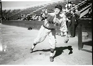 San Bernardino Prints: John Salveson Shown Pitching a Ball