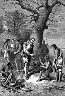 Pocahontas Prints: John Smith During Captivity by Powhatan