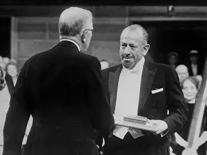 John Steinbeck Receiving Prize from Swedish King