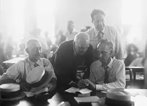 Tennessee Prints: John T. Scopes Conferring with Others During Trial