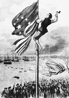 Flagpole Prints: John Van Arsdale Raising the Flag