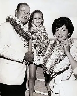 John Wayne with Wife and Daughter