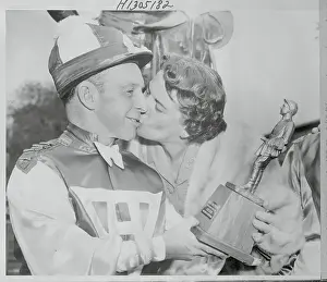 Johnny Adams Being Kissed by Wife After Receiving Award