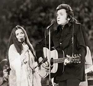 Duet Prints: Johnny Cash and Wife June Carter Cash in Concert