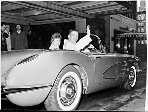 Johnny and Dorothy Unitas in Chevrolet Corvette
