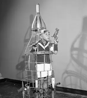 Retrofuturism Prints: Johnny Schloss Playing with Toys