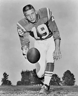 Johnny Unitas Throwing Football
