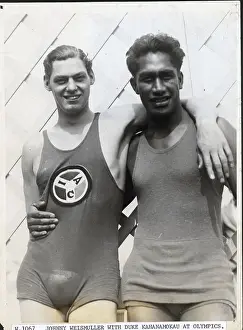 Diver Prints: Johnny Weissmuller And Duke Paoa Kahanamoku