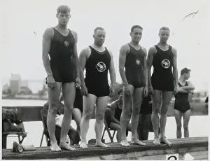 Johnny Weissmuller with Teammates