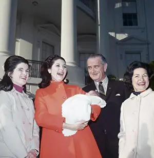 Johnson Family Outside of the White House