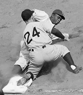 Sliding Prints: Bill Johnson Tagging Out Jackie Robinson