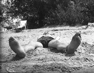 Cities Prints: Joke photo of a bathing beach
