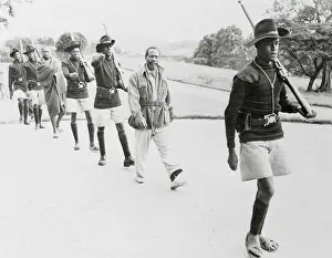 Kenya Prints: Jomo Kenyatta Being Taken by Police