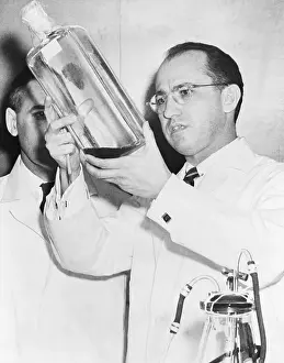 Jonas E. Salk in Laboratory