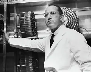 Virus Prints: Jonas Salk in his Laboratory