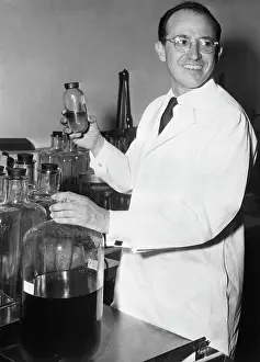 Poliomyelitis Prints: Jonas Salk in his Laboratory