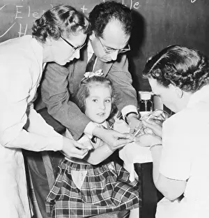 Poliomyelitis Prints: Jonas Salk and Nurses Administer Vaccine