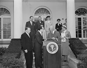 Salk Prints: Jonas Salk Receiving Citation from Eisenhower