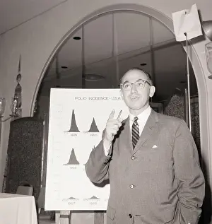 Jonas Salk Speaking at Press Conference