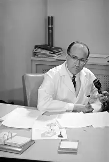 Salk Prints: Jonas Salk Speaking with Reporters