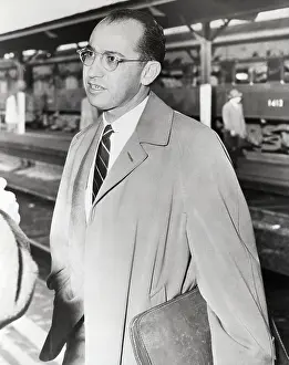 Poliomyelitis Prints: Jonas Salk at Train Station