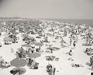 Sunbathing Prints: Jones Beach Crowd on Fourth of July