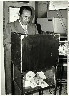 Candidate Prints: Jose Napoleon Duarte Voting in Elections