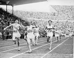 1952 Olympic Games Helsinki Prints: Joseph Barthel Winning 1500 Meter Run