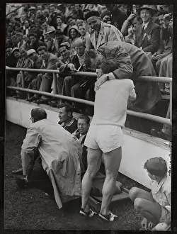 Joseph Barthel Winning Olympic 1, 500 Meter Race