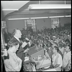 Joseph Curran Addressing Crowd of Union Members