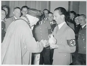 Joseph Goebbels Shaking Hands with a Professor