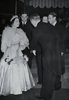 George Vi Prints: Joseph Kennedy Greeting Queen Elizabeth