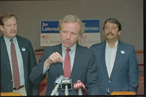 Hartford Prints: Joseph Lieberman with Representatives at News Conference