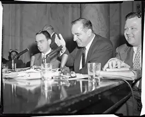 Joseph R Prints: Joseph McCarthy Gesturing with Hand While Speaking