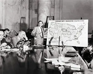 Joseph McCarthy Pointing at Map