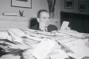Joseph McCarthy Reading Tons of Letters