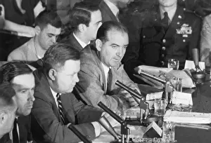 Joseph R Prints: Joseph Mccarthy Seated At Hearings