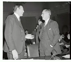 Joseph P. Kennedy and Hamilton Fish Conversing at Hearings