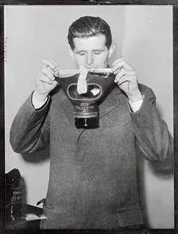 Joseph P. Kennedy, Jr. with Gas Mask