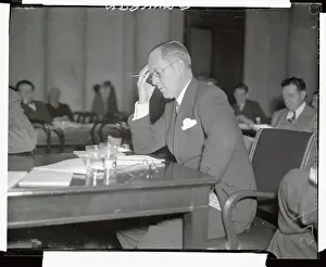 Joseph P. Kennedy Sitting at Testifying Table