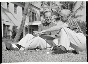 Joseph Patrick Kennedy and Friend Sitting on Lawn