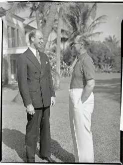 Joseph Patrick Kennedy and James Roosevelt Standing Outside