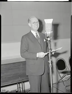 Joseph Patrick Kennedy Speaking at Microphone