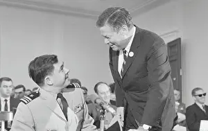 Joseph Resnick Conversing with Navy officer Marcus Arnheiter at Hearing