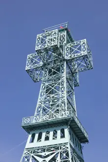 Saxony Anhalt Prints: Josephs Cross, lookout tower on the Great Auersberg Mountain