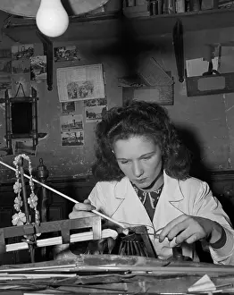 Jeweler Prints: Josette Gripoix Working on a Necklace