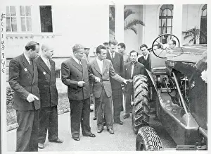 Josip Broz Tito Inspecting a Tractor