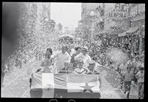 Veracruz Prints: Josip Broz Tito Riding in Motorcade with Mexican Officials