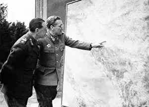 Yugoslavia Prints: Josip Broz Tito Talking with Harold Alexander