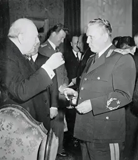 Josip Broz Tito Being Welcomed by Winston Churchill